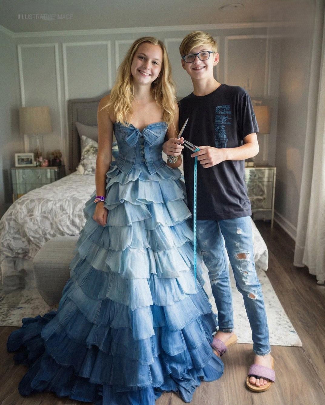My Brother Sewed My Prom Dress From Our Mom’s Jeans—What Happened at Prom Surprised Everyone