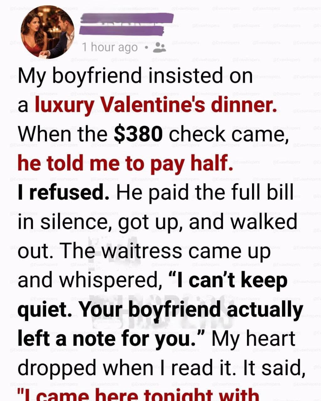Cruel Valentine Dinner Test Reveals Why A Seven Year Romance Failed
