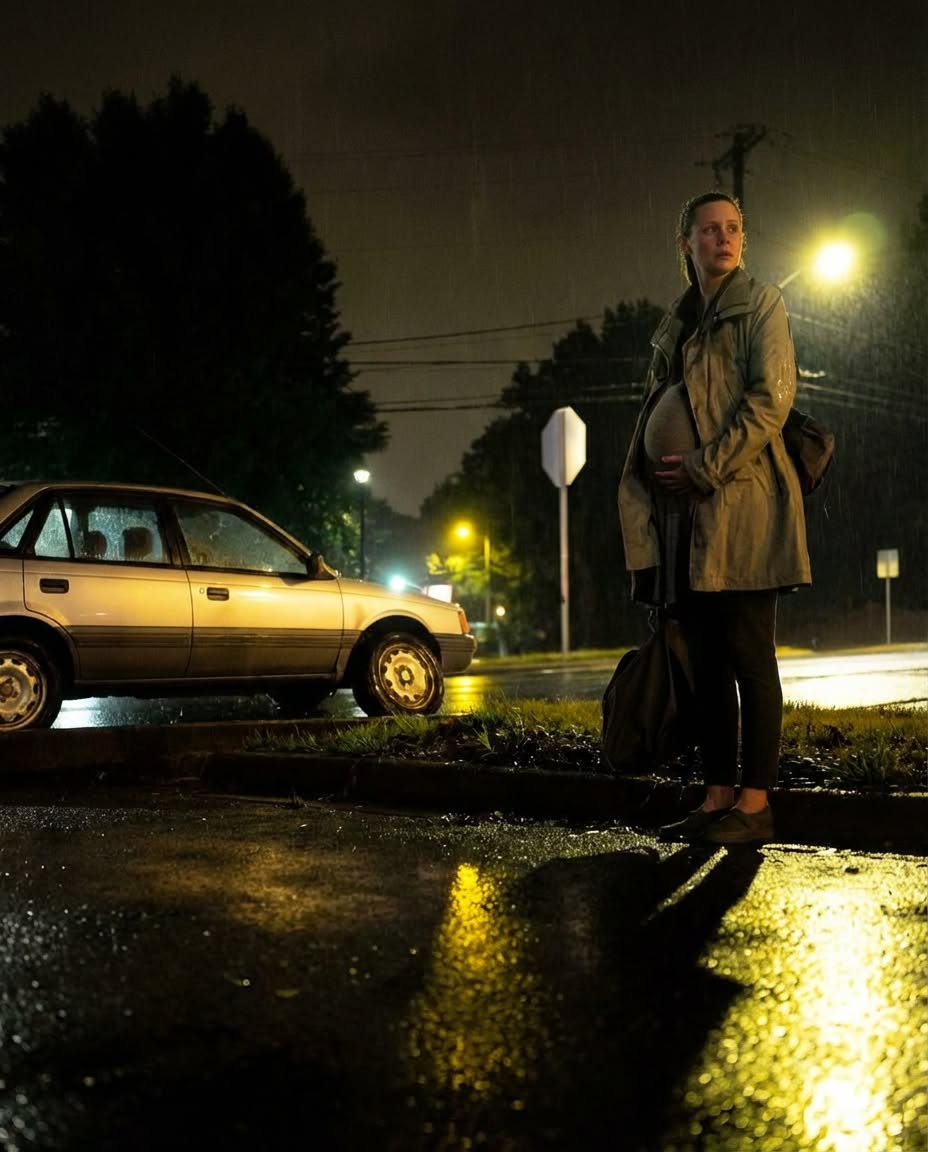 Eight Months Pregnant, I Got a Flat Tire — My Husband Refused to Help, and Everything Changed That Night