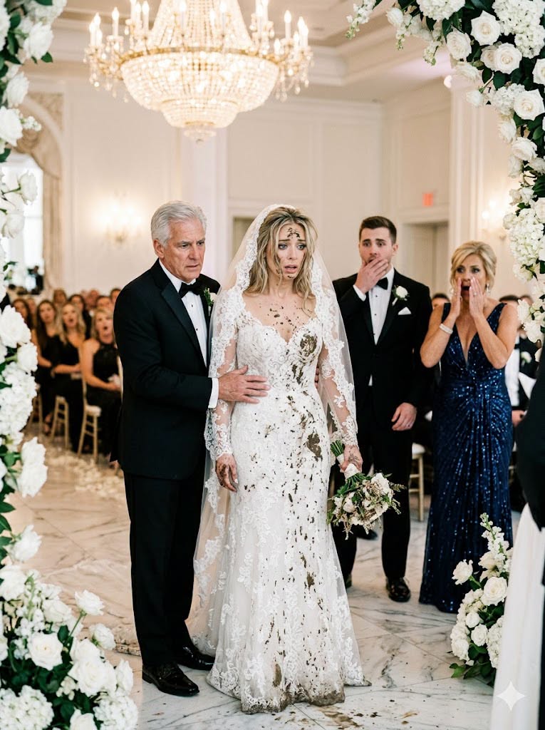 Bride Wears Destroyed Wedding Gown To Expose Groom And His Mother
