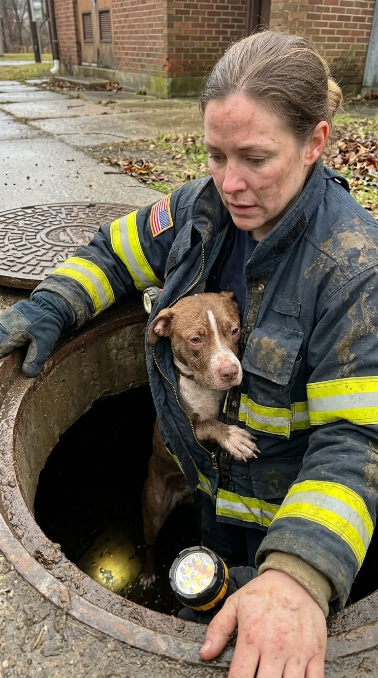 I Climbed Down Into a Storm Drain That Angled Steeply Into Total Darkness With Nothing But a Rope Around My Waist and the Voices of My Crew Fading Above Me, Expecting a Straightforward Rescue, Until the Moment My Light Hit the Dog and Everything About That Mission Suddenly Stopped Being Simple or Predictable