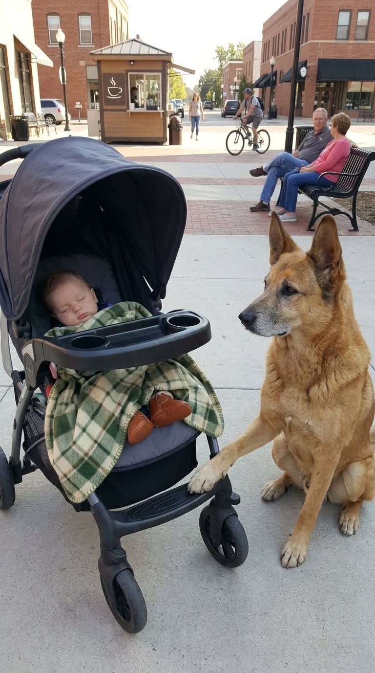 “Can Somebody Please Get This Dirty Stray Dog Away From My Son Before He Tips Over the Stroller?” the Exhausted Father Snapped Loudly Enough for Everyone Nearby to Hear… Completely Unaware That Less Than a Minute Later the Animal’s Unbelievable Refusal to Leave Would Save a Tiny Life From a Disaster No One Saw Coming