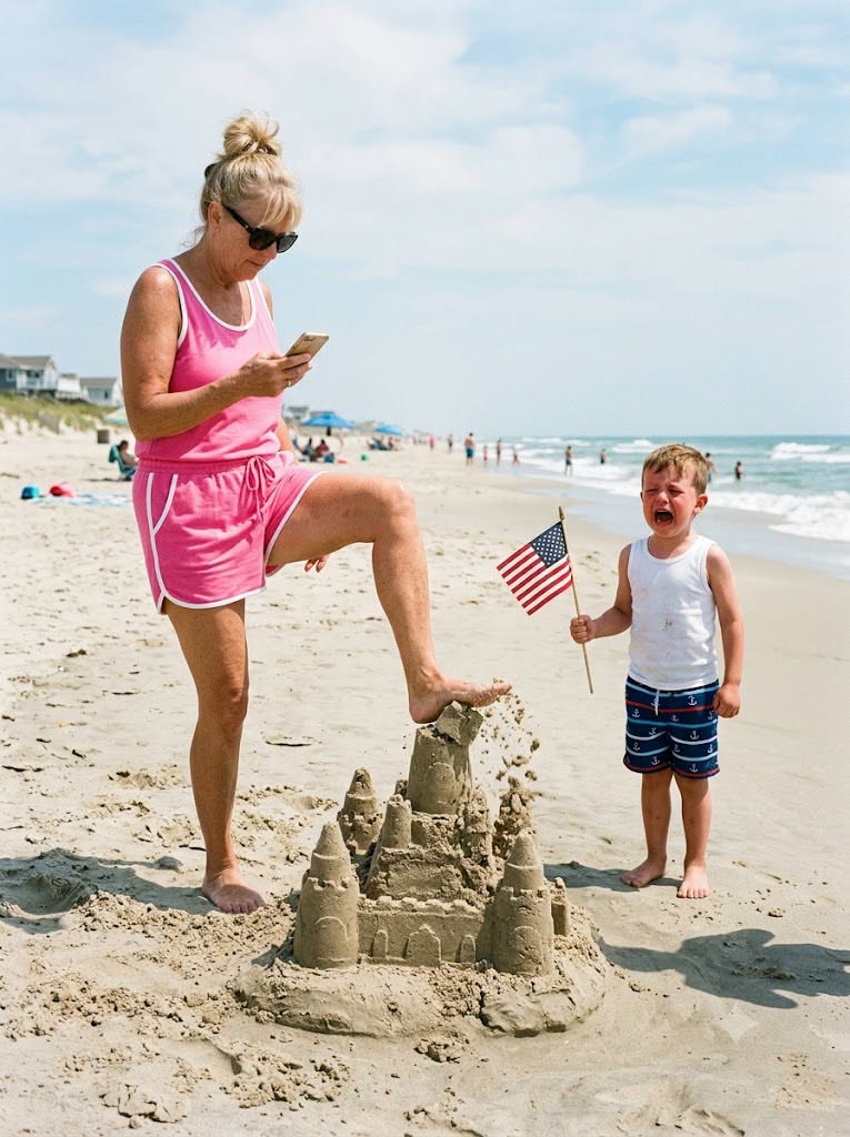 Lifeguard Delivers Golden Box After Entitled Woman Ruins A Beautiful Sandcastle