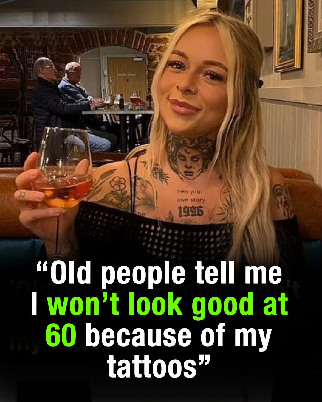 Woman hits back at older people for judging tattooed body